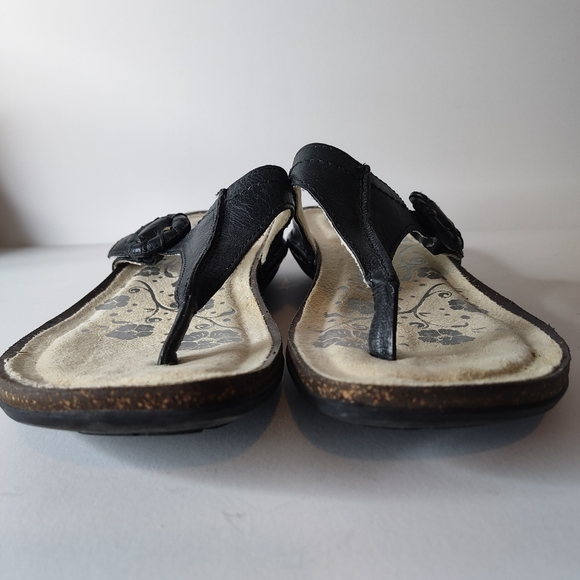 Rockport Black Leather Thong Sandals – Women’s Comfort Slip-On size 8.5 - Picture 3 of 7